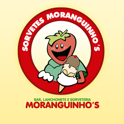 Logo restaurante bar lanchonete e sorveteria moranguinhos