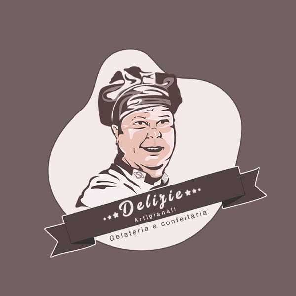 Logo restaurante gelato delizie artesanal
