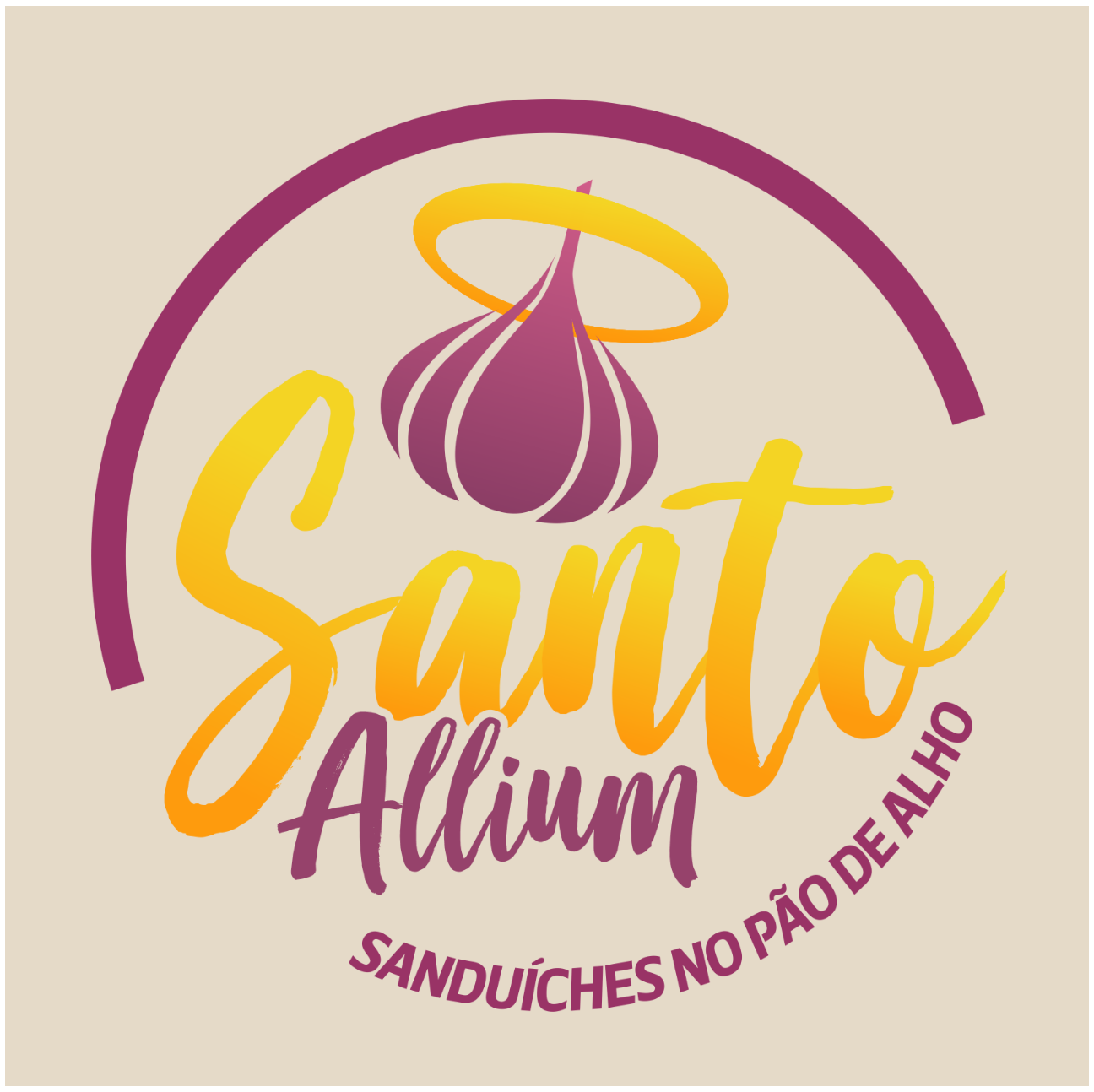 Logo-Lanchonete - Santo Allium - Sanduíches no Pão de Alho