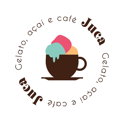 Logo restaurante Juca gelato, açaí e café