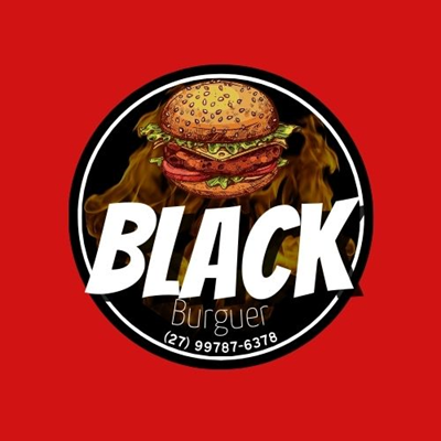 Logo restaurante black burguer mf