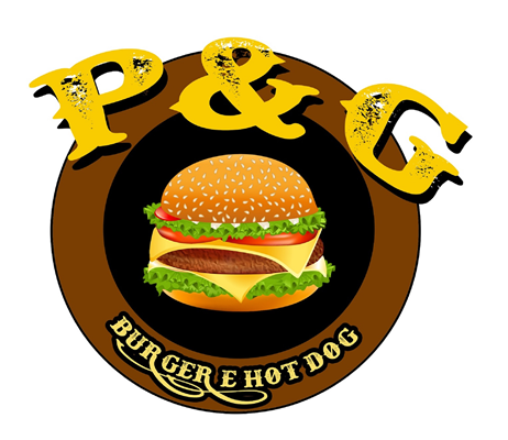 Logo restaurante P&G burger e Hot Dog