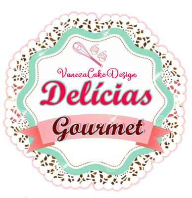 Logo restaurante Delícias Gourmet - VanezaCakeDesign