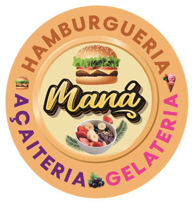 Logo restaurante Maná Hamburgueria, açaiteria e Milk Shake Mix
