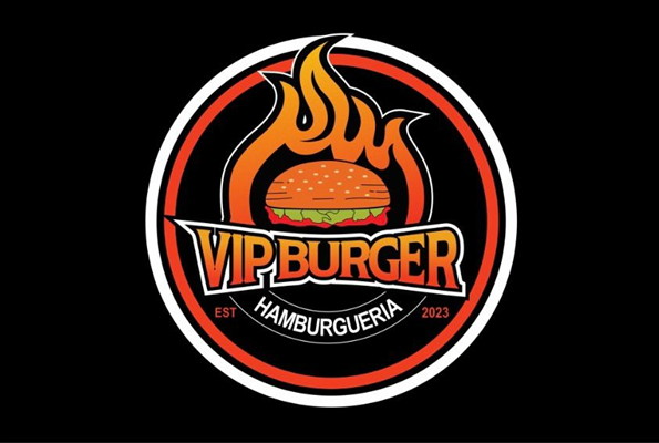 Logo restaurante vip hamburgueria