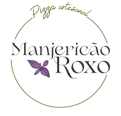 Logo restaurante Manjericão Roxo Pizza Artesanal