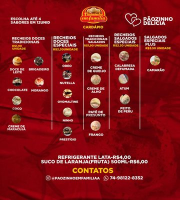 Logo restaurante PÃOZINHO EM FAMÍLIA
