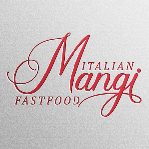 Logo restaurante mangi pizzaria 