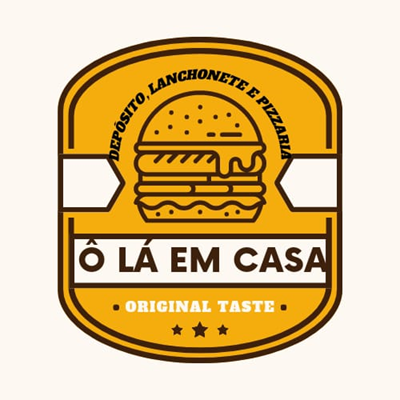 Logo restaurante hamburgueria pizzaria o la em casa
