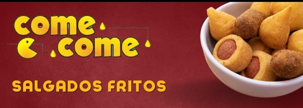 Logo restaurante fabrica de salgados come come