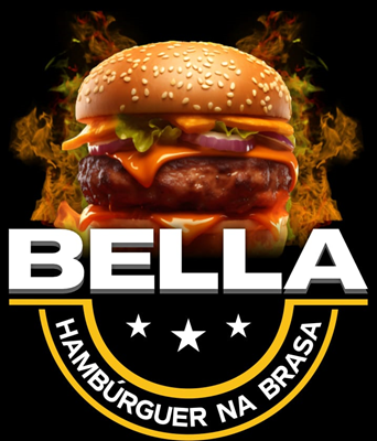 Logo restaurante bella hamburgue na brasa