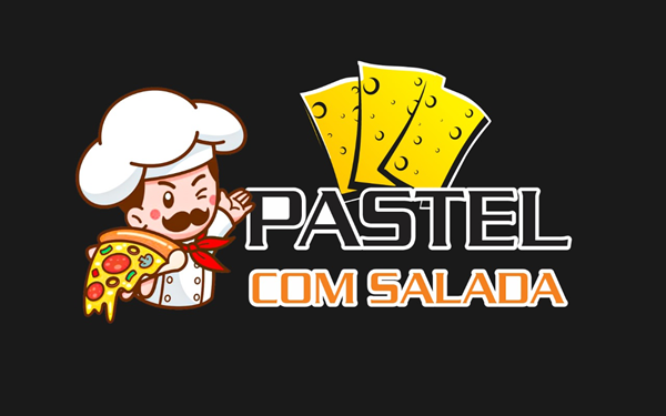 Logo restaurante pastel com salada