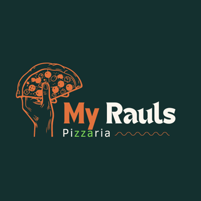 Logo restaurante pizzaria my rauls