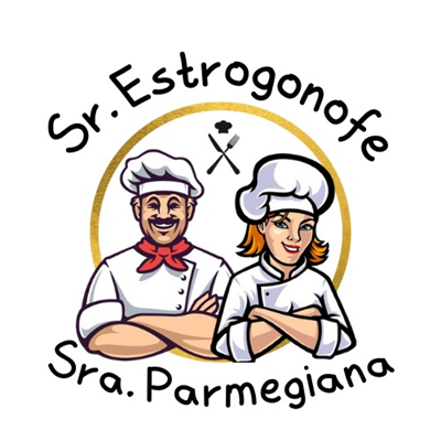 Logo restaurante Sr. Estrogonofe & Sra. Parmegiana