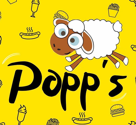 Logo restaurante Popp's hamburgueria e pastelaria