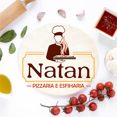 Logo restaurante natan pizzaria e esfiharia