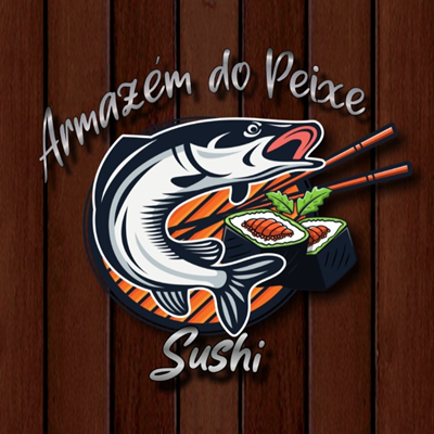 Logo restaurante armazem do peixe sushi