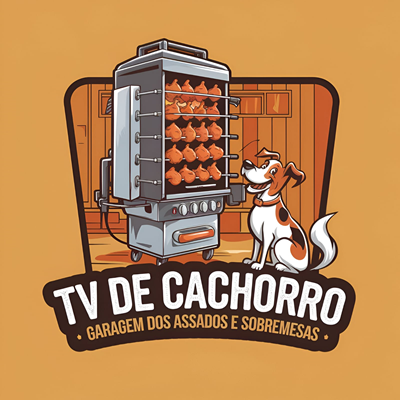 Logo restaurante TV de cachorro - Garagem dos Assados e Sobremesas