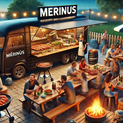 Logo restaurante cupom Merinus