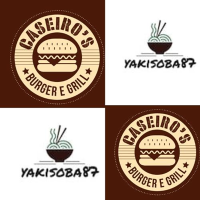 Logo restaurante caseiros burguer e gril