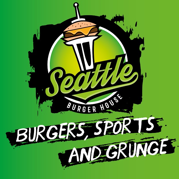 Logotipo - Seattle Burger House "Burger, Sports and Grunge"