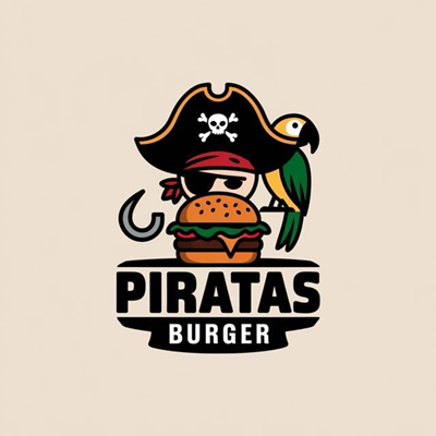 Logo restaurante Piratas Burguer