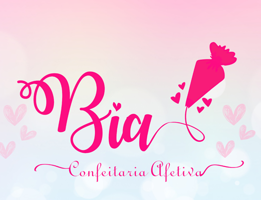 Logo restaurante Bia confeitaria pronta entega