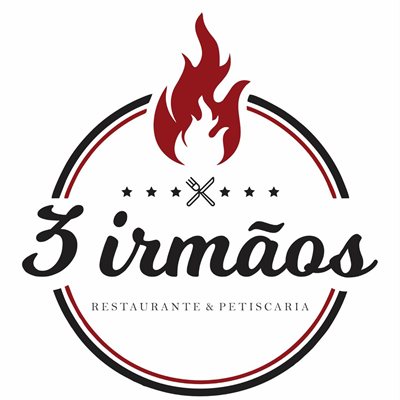 Logo restaurante 3 irmãos Restaurante e petiscaria