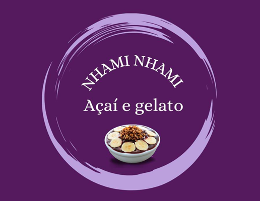 Logo restaurante acai nhami nhami