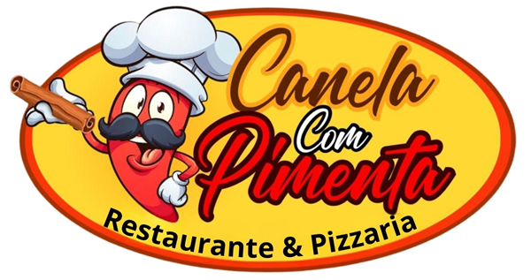 Logo restaurante Canela com Pimenta Restaurante e Pizzaria