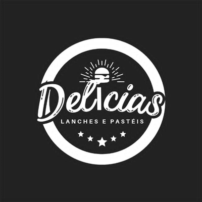 Logo restaurante delicia lanches e pasteis