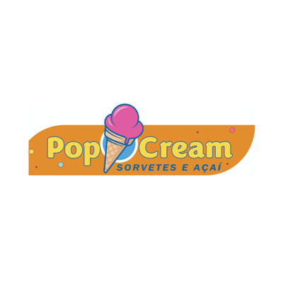 Logo restaurante Pop Cream Sorvetes e Açaí 