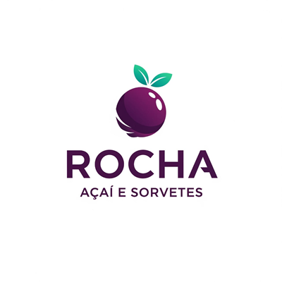 Logo restaurante Rocha Açaí e Sorvetes