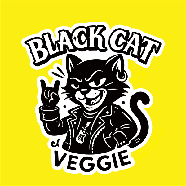 Logo restaurante Coxinha - Black Cat Veggie