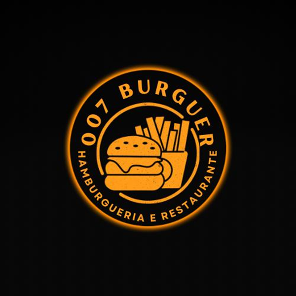 Logo restaurante 007 burguer e restaurante