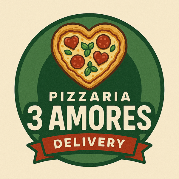 Logo restaurante Pizzaria 3 amores