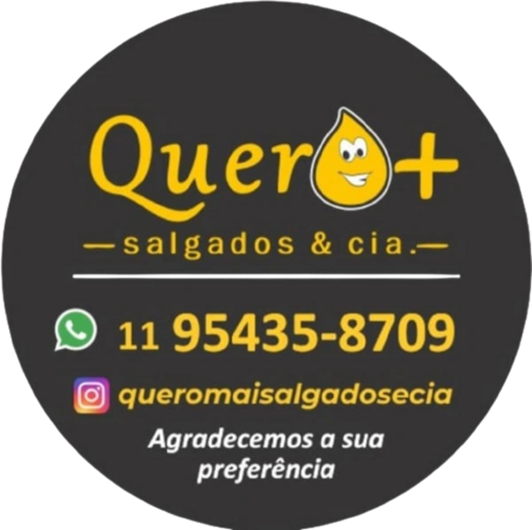 Logo restaurante Quero+ Salgados & Cia.