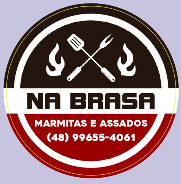 Logo restaurante Na Brasa Marmitas e Assados