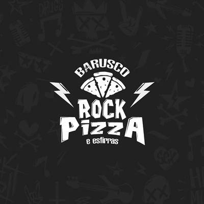 Logo restaurante Barusco Rock Pizza & Esfirras