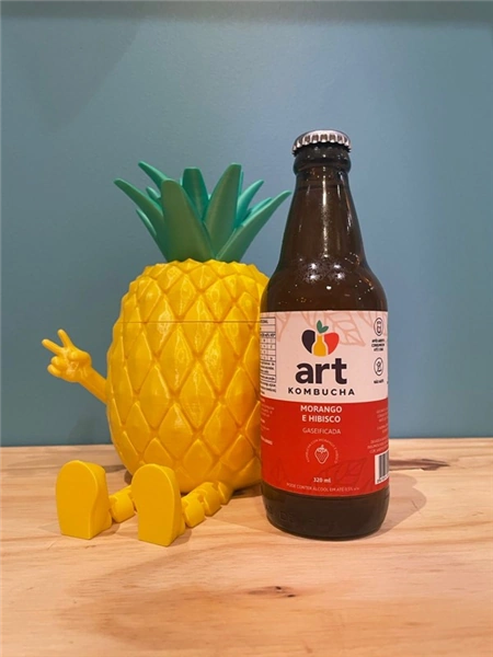 Kombucha Morango e hibisco