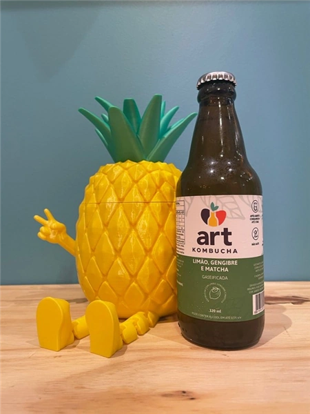 Kombucha Limão, gengibre e matcha